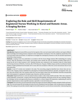 Exploring the Role and Skill Requirements of Registered Nurses Working in Rural and Remote Areas. A Scoping Review