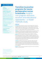Transition to practice programs for novice perioperative nurses in Australia: Insights into program structure, duration and educational approaches – a mixed-methods study