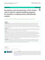 Perceptions and characteristics of the mentor role in research capacity building programs for clinicians: a scoping review and thematic analysis
