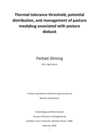 Thermal tolerance threshold, potential distribution, and management of pasture mealybug associated with pasture dieback