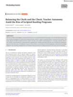 The Reading Teacher Balancing the Chalk and the Check: Teacher Autonomy Amid the Rise of Scripted Reading Programs