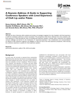 A Keynote Address: A Guide to Supporting Conference Speakers with Lived Experience of Cleft Lip and/or Palate
