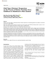 Cleft Team Clinicians' Perspectives on the Process of Patient Transition from Childhood to Adulthood in New Zealand