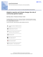 Adaptive capacity and climate change: the role of community opinion leaders