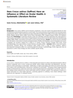 Does Crocus sativus (Saffron) Have an Influence or Effect on Ocular Health: A Systematic Literature Review
