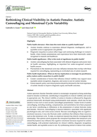 Rethinking Clinical Visibility in Autistic Females: Autistic Camouflaging and Menstrual Cycle Variability