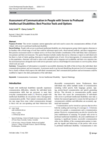 Assessment of Communication in People with Severe to Profound Intellectual Disabilities: Best Practice Tools and Options