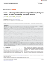 Toxic Leadership in Hospital Nursing and Its Psychological Impact on Staff Well-Being: A Scoping Review