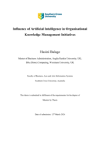Influence of Artificial Intelligence in Organisational Knowledge Management Initiatives