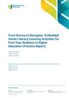 From Novice to Navigator: Embedded GenAI Literacy Learning Activities for First Year Students in Higher Education (Practice Report)
