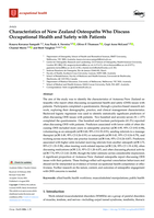 Characteristics of New Zealand Osteopaths Who Discuss Occupational Health and Safety with Patients