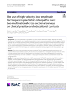The use of high-velocity, low-amplitude techniques in paediatric osteopathic care: two multinational cross-sectional surveys on clinical practice and educational curricula