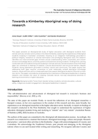 Towards a Kimberley Aboriginal way of doing research