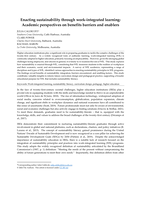 Enacting sustainability through work-integrated learning: Academic perspectives on benefits barriers and enablers