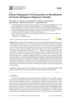 Factors Shaping the Lived Experience of Resettlement for Former Refugees in Regional Australia