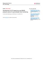 Development of IOT-based low-cost MEMS pressure sensor for groundwater level monitoring