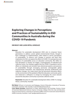 Exploring Changes in Perceptions and Practices of Sustainability in ESD Communities in Australia during the COVID-19 Pandemic