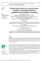What does it take to co-create place brands? Learnings from an academic-practitioner exchange
