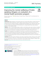Improving the mental wellbeing of Arabic speaking refugees: an evaluation of a mental health promotion program