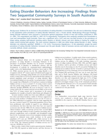 Eating Disorder Behaviors Are Increasing: Findings from Two Sequential Community Surveys in South Australia