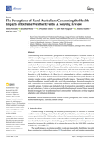 The Perceptions of Rural Australians Concerning the Health Impacts of Extreme Weather Events: A Scoping Review