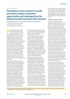 Participatory action research in suicide prevention program evaluation: opportunities and challenges from the National Suicide Prevention Trial, Tasmania