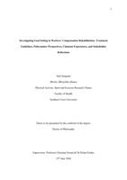 Investigating Goal Setting in Workers’ Compensation Rehabilitation: Treatment Guidelines, Policymaker Perspectives, Claimant Experiences, and Stakeholder Reflections
