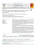 Threshold concepts in Primary Health Care nursing education – What they are, why they matter and how to facilitate learning: A reflexive thematic analysis