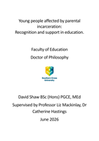 Young people affected by parental incarceration: Recognition and support in education