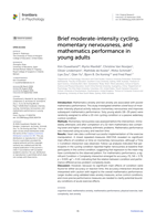 Brief moderate-intensity cycling, momentary nervousness, and mathematics performance in young adults