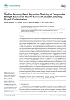 Machine Learning-Based Regression Modeling of Compressive Strength Behavior in RESIN8 Recycled Concrete Containing Organic Contamination