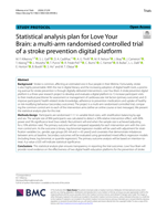Statistical analysis plan for Love Your Brain: a multi-arm randomised controlled trial of a stroke prevention digital platform