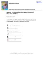 Leading Through Subversion: Early Childhood Educators in Ghana