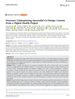 Processes Underpinning Successful Co-Design: Lessons From a Digital Health Project