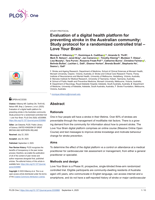 Evaluation of a digital health platform for preventing stroke in the Australian community: Study protocol for a randomized controlled trial - Love Your Brain