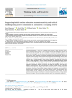 Supporting Initial Teacher Education student creativity and critical thinking using active constraints in assessment: A scoping review