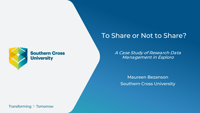 To share or not to share? A case study of Research Data Managment in Esploro