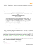 On some properties of generalized inverse hyperbolic functions