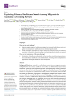 Exploring Primary Healthcare Needs Among Migrants in Australia: A Scoping Review