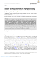 Sensing, Speaking, Remembering: Arboreal Sentience and Tree-Human Communication in Northern Finland