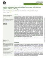Rainfed pulse–pulse and pulse–oilseed intercrops: yield, nutrient uptake, and risk buffering